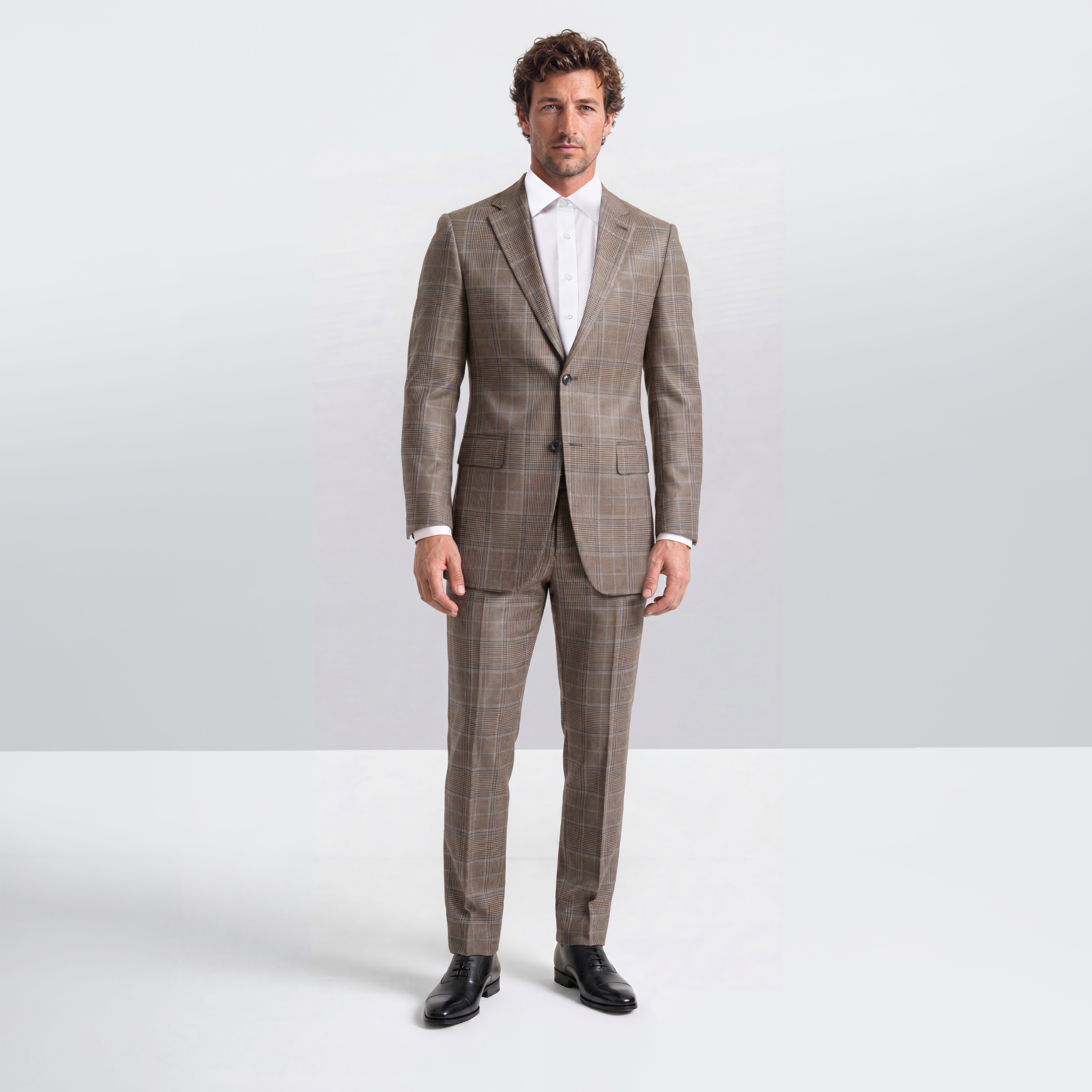Dark Blue Taupe Split Matt Glen Check
