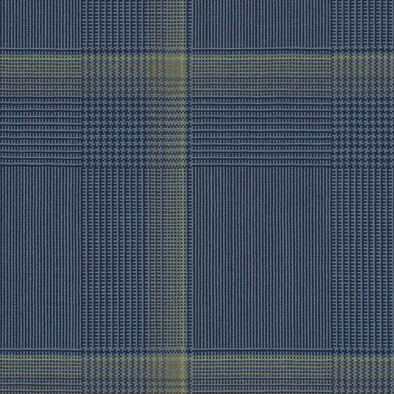 Mid Blue Yellow Unbalanced Gradient Plaid
