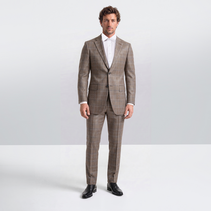 Dark Blue Taupe Split Matt Glen Check