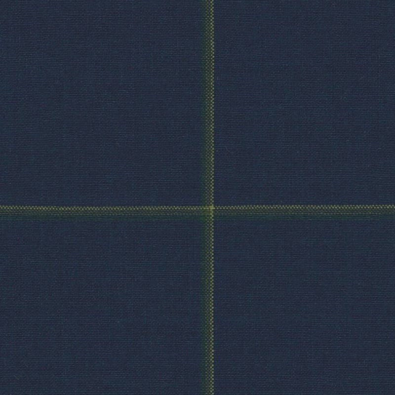 French Navy Green Unbalanced Windowpane
