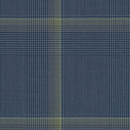 Mid Blue Yellow Unbalanced Gradient Plaid