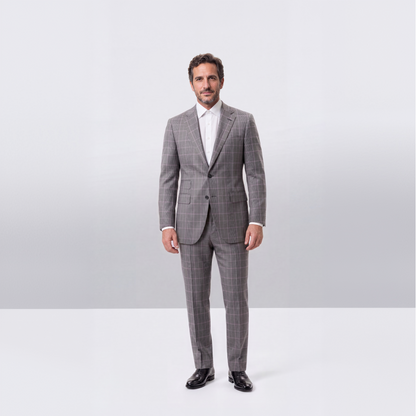 Mid Grey Lilac Stripe Matt Glen Check
