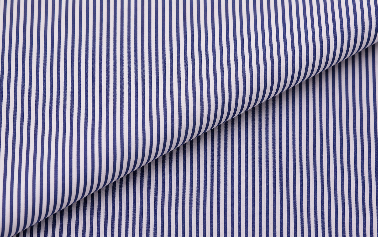 Navy Narrow Stripes Popeline