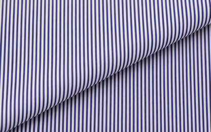 Navy Narrow Stripes Popeline