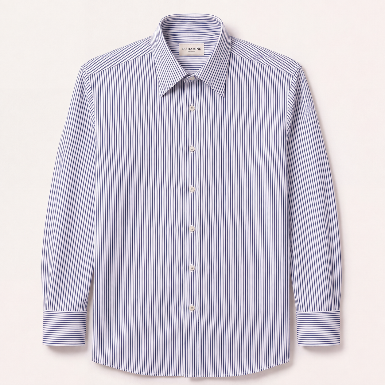 Navy Narrow Stripes Popeline
