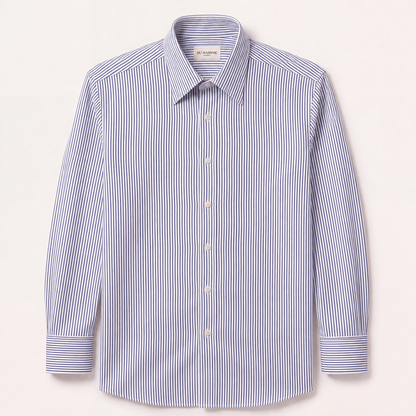 Navy Narrow Stripes Popeline